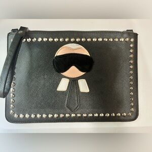Black clutch purse, designer LOOK ALIKE